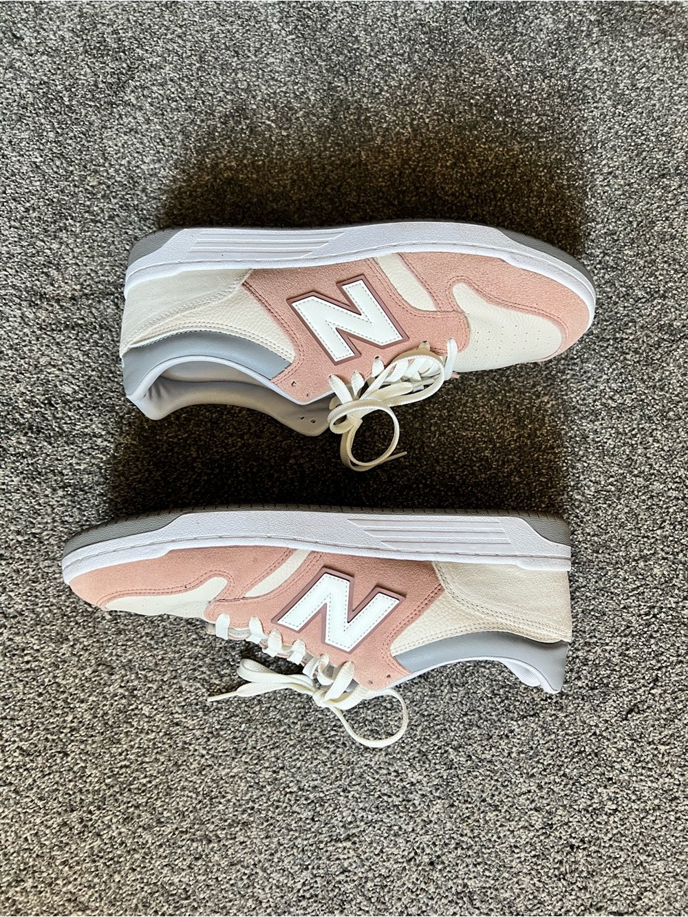 New Balance Men’s Blush Pink & White Sneakers